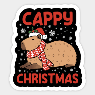 Happy Christmas a cute capybara ready for the holidays Sticker